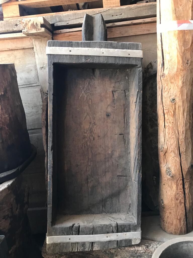 Wooden Trough — rectangular hand-cut wooden trough