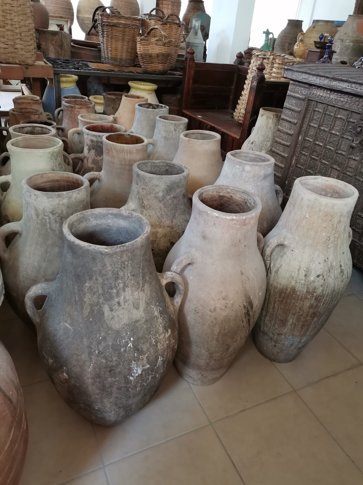 Hatay Amphora — group of pale two-handled Hatay amphorae